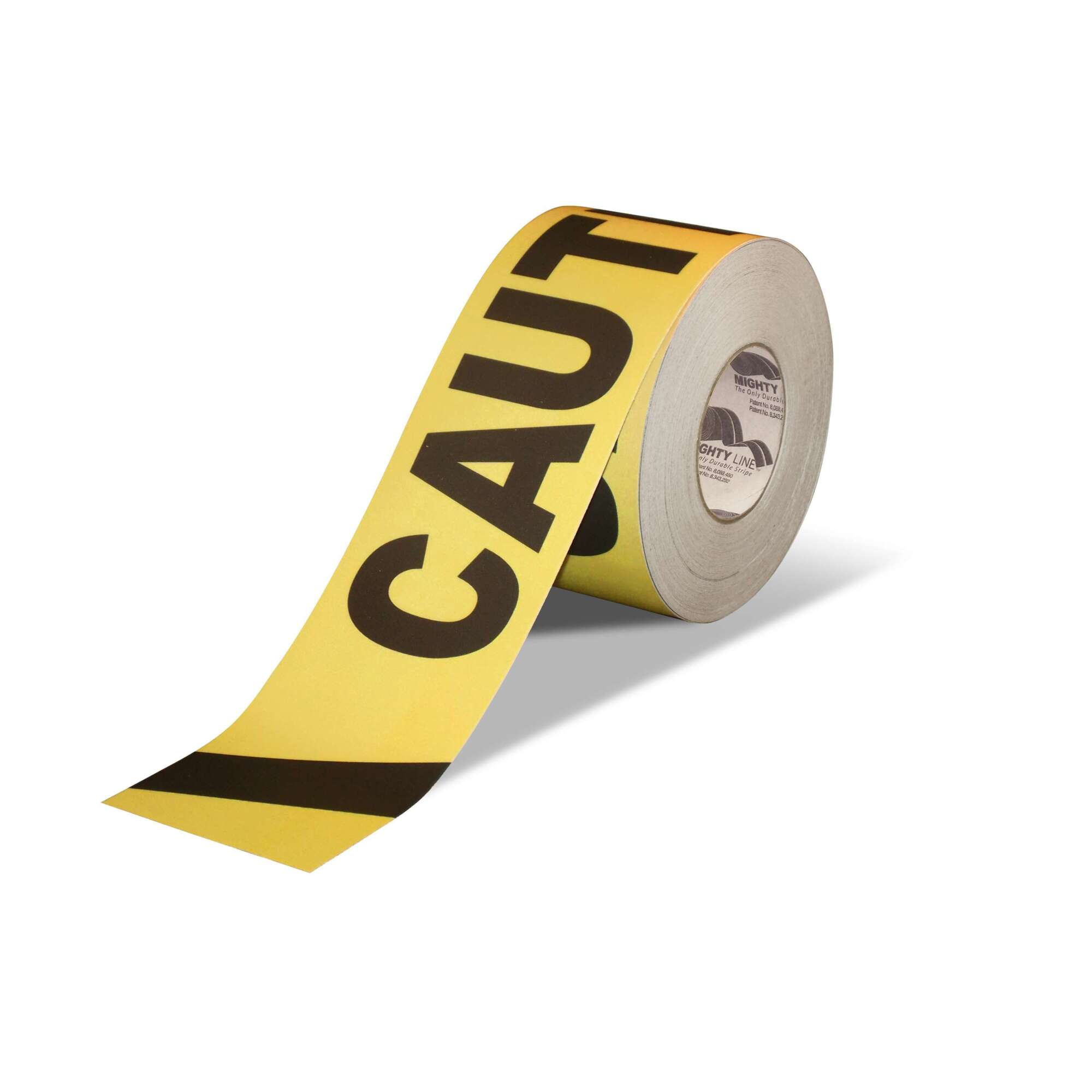 Mighty Line Caution Floor Tape — 4in. Wide, 100ft. Roll, Heavy-Duty Vinyl, Model# 4RCA
